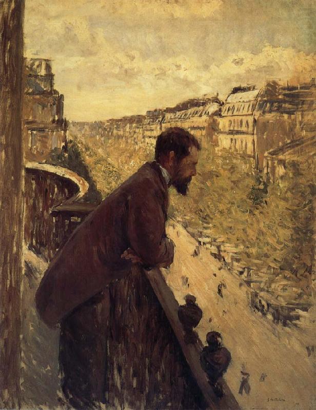Gustave Caillebotte The man stand on the terrace oil painting picture